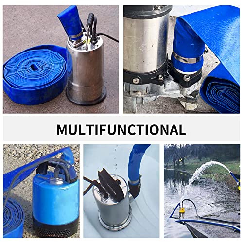 2" (Flat 3.4’’ width) x 100 FT Pool Backwash Hose Kit with Male - Image 8