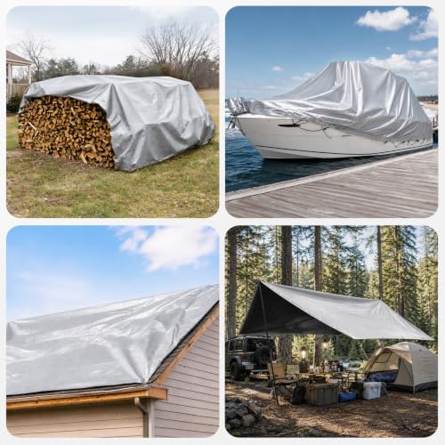 Heavy Duty Waterproof Tarp, 10 x 20 FT - Image 8