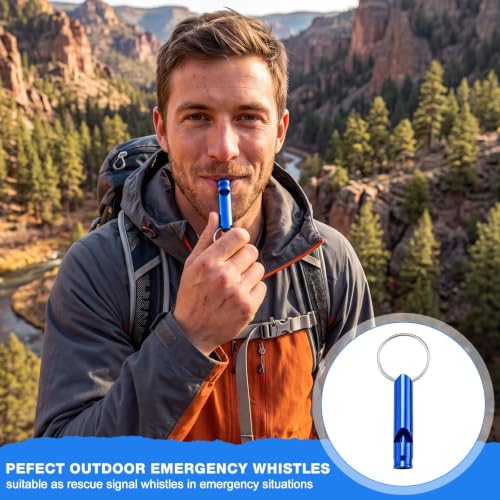 Tellegloww 90 PCS Emergency Whistle with Keychain Bulk, Aluminum - Image 7