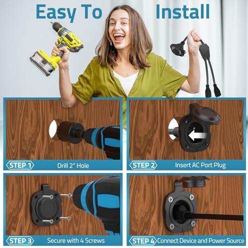 PAULINN 15 Amp 125V AC Power Inlet Port Plug W/Integrated - Image 7