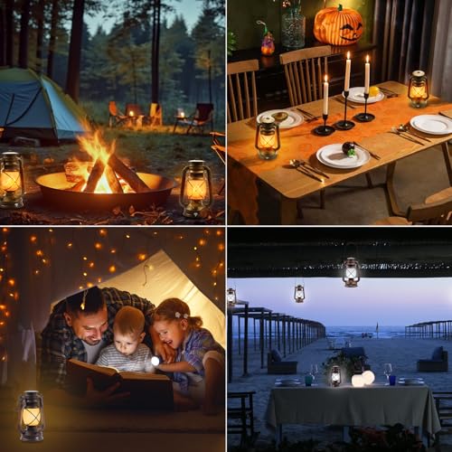 2 Pack Bronze Vintage 4 Modes Rechargeable Lanterns with Remote - Image 7