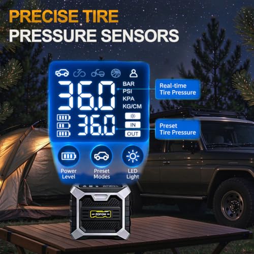 Tire Inflator Portable Air Compressor, 150 PSI DC 12V Air - Image 7