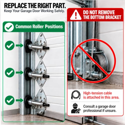 Garage Door Hinges and Rollers for 8 Ft High Doors Hardware Kit - Image 7