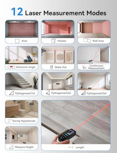 Laser Measuring Tool 165ft, RockSeed S2C Red Beam Laser - Image 8