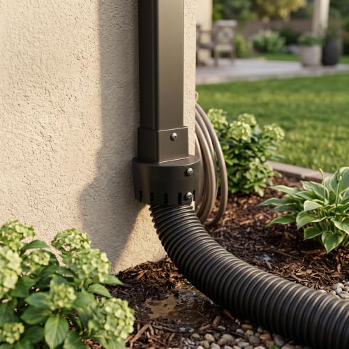 Rain Gutter Downspout Adapter 3x4 Inch Black Plastic Drain - Image 7