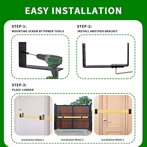 Adjustable Door Barricade Brackets, Heavy Duty Door Security - Image 8