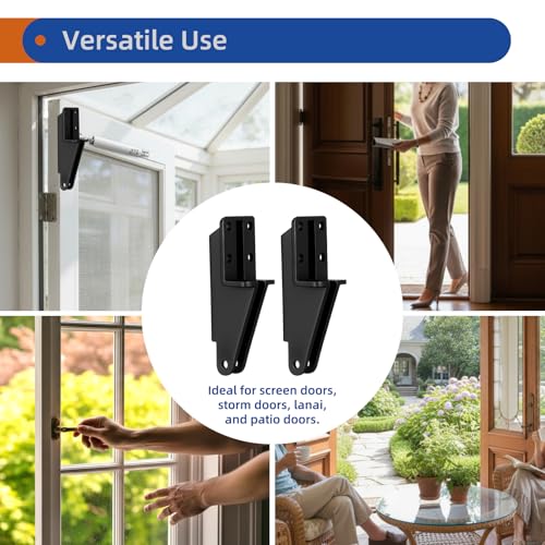 2 Pack Storm Door Closer Replacement Kit, Post Jamb Bracket Black - Image 6