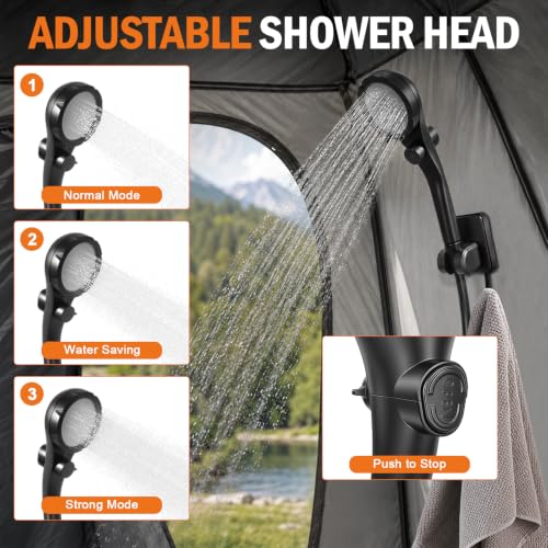Portable Camping Shower Kit with Privacy Tent Heated Water - Image 8