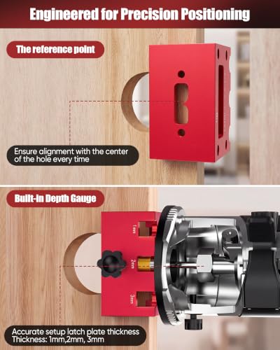Door Latch Mortise Tool for Router, Aluminum Alloy Door - Image 7