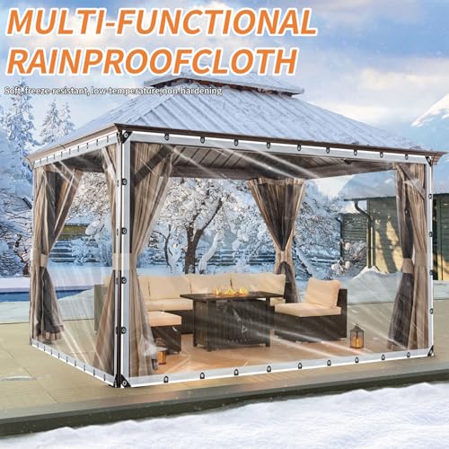 13x16ft Clear Waterproof Tarp with Grommets, Upgraded Edge Heat - Image 7