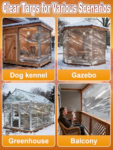 Biggun 2 Pcs 8x12ft Anti-Tear Clear Tarp for Patio Winterizing - Image 8