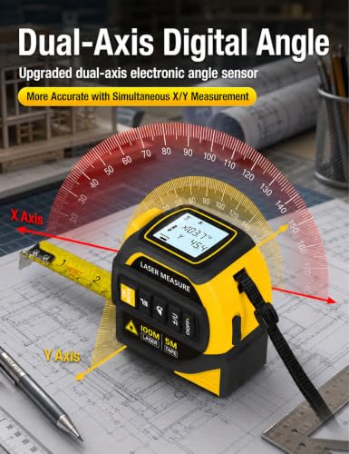4-in-1 Laser Tape Measure, 328FT Laser Distance Meter with 16FT - Image 8