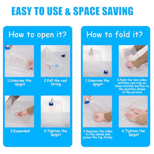 2 Pack Collapsible Water Container - BPA Free Water Jug - Image 8