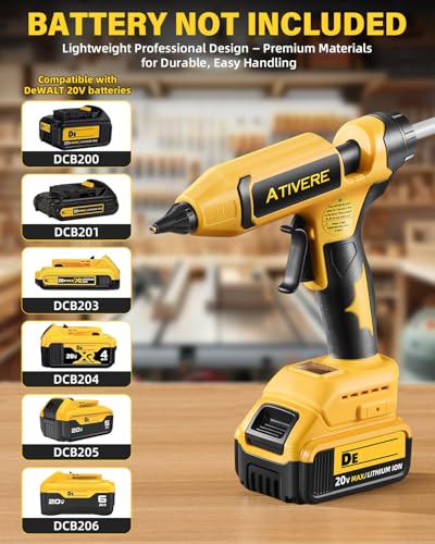Cordless Hot Glue Gun 100W Adjustable Temp Display for DeWalt 20V - Image 7