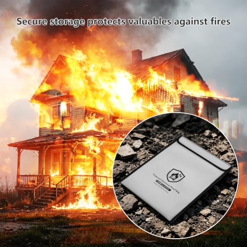BBMars 3 Pack Fireproof Waterproof Document Bag, Zipper Money - Image 8
