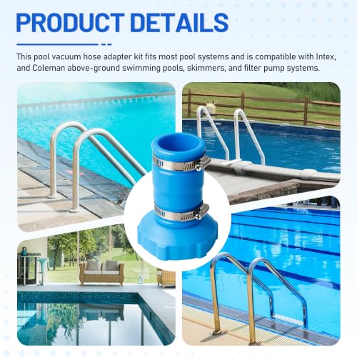 2 Set Pool Vacuum Hose Adapter Kit Compatible with Intex Adapter - Image 8
