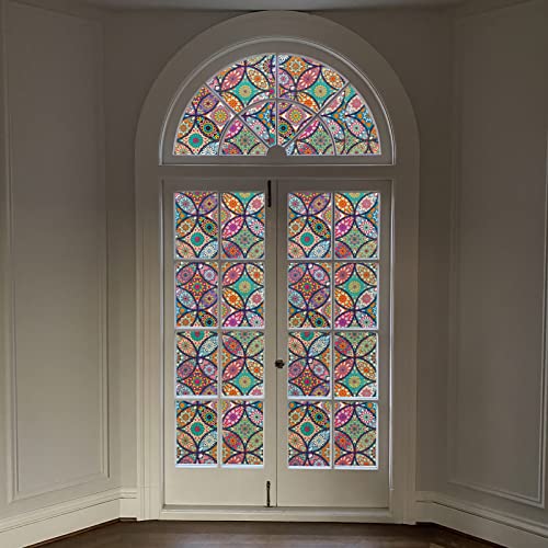 Stained Glass Window Film Static Cling Non Adhesive, 17.3"x 118" - Image 7
