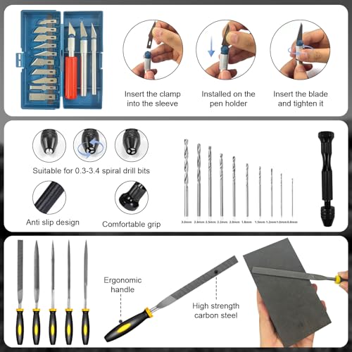 212Pcs 3D Printer Tool Kit with 3D Printer Accessories Bring Tool Box Includes Deburring Ideal for Disassembly Cleaning and Precision Machining Toolboxes