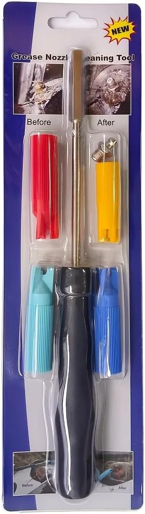Grease Zerk Cleaner, Grease Fittings Cleaning Tools, New Grease Kits to Make Greasing Easier Cleaner, Vehicle Repair Tool (LTL30041)