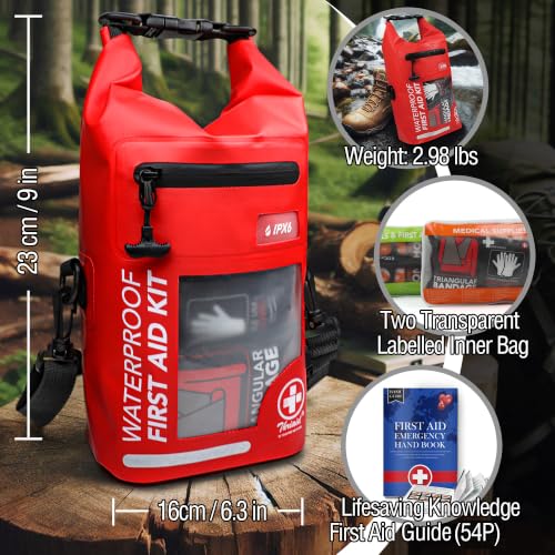 250 PCS IPX6-Waterproof First Aid Kit, Roll Top Reflective Boat - Image 8