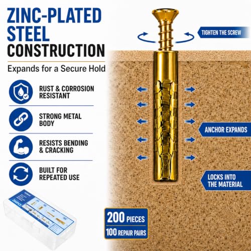 200PCS Expansion Anchors with Screws, 6×32mm & 6×14mm | Home Repair - Image 7