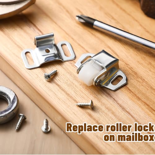 1 Set Mailbox Replacement Roller Catch Latch with Screws - Image 8