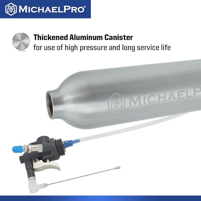 MichaelPro MP019001 21oz Heavy Duty Aluminum Fluid Spray Can | Max 140psi Working Pressure | High Pressure Refillable Air Sprayer