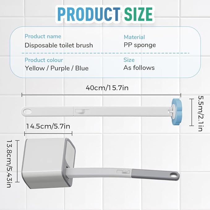Disposable Toilet Brush, 2026 New Toilet Brush Holder, Compact Wall Mounted Toilet Brush for Modern Bathrooms, Hygienic Toilet Cleaner for Families (Wihte+18PCS Brush Heads)