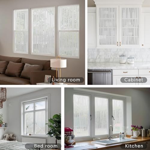 NINETREX Window Privacy Film, Frosted Glass Stripe Pattern - Image 7