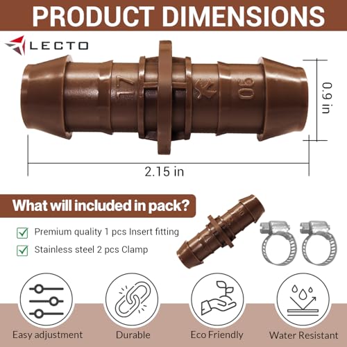 LECTO Universal 5/8", 1/2",.700" Drip Line Repair & | Home Repair - Image 6