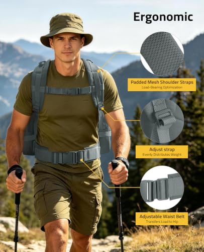 CVLIFE Tactical Backpack, 60L Large Rucksack Backpack for Men - Image 7