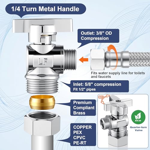 6 Pack Universal Toilet Flusher Replacement Kit and Toilet - Image 7