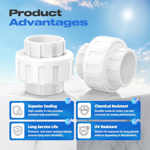 2 PCS 2" PVC Union Coupling Pipe Fitting, Slip Joint | Hand Tools - Image 8