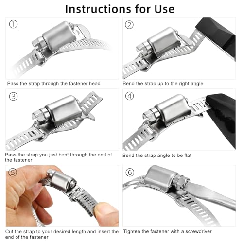 Homanu Hose Clamps Stainless Steel DIY 8.5 FT Metal Strap - Image 8