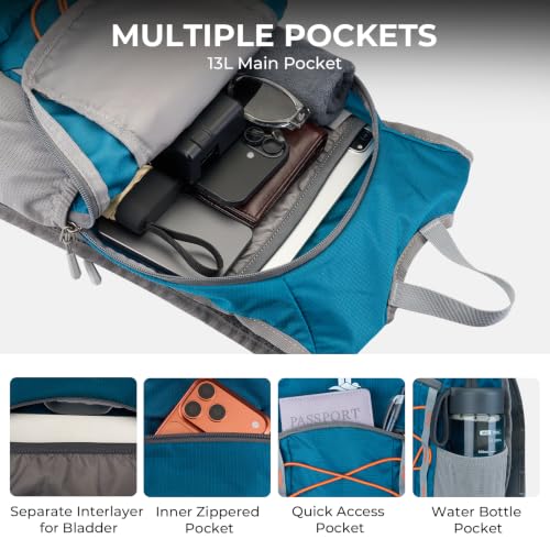 14L Small Hiking Backpack, Packable Travel Daypack for Men Women - Image 7