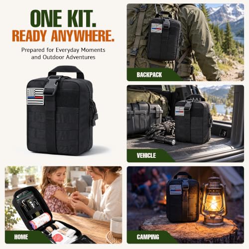 246 Piece First Aid Kit with Tourniquet and MOLLE Pouch - Image 8