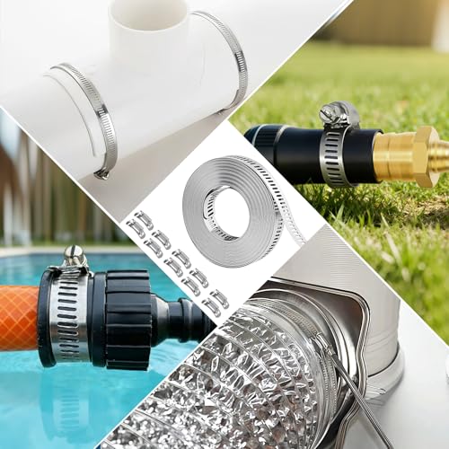 16 FT DIY Hose Clamps Assortment Kit,304 Stainless Steel - Image 8
