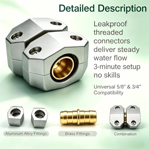 5/8" 3/4" Hose Mender kit Aluminum & Brass Heavy Duty Hose - Image 8