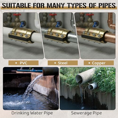 4 Pcs 3/4 Inch Pipe Repair Clamp for 0.98-1.06 Inch Outer | Hand Tools - Image 8