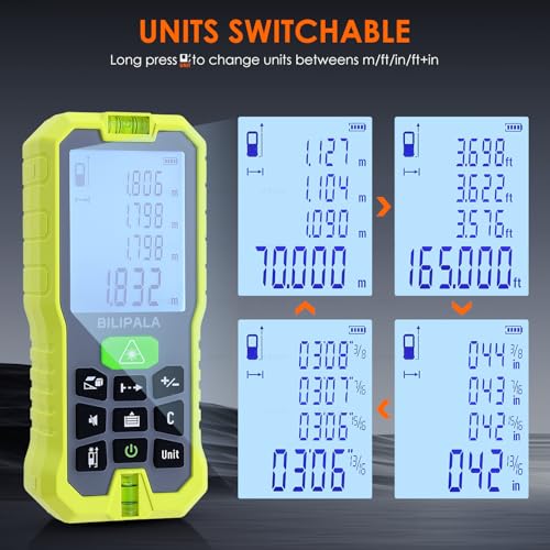 Green Laser Measure, 328 Ft Range, ±2mm Accuracy, 2 Bubble Levels - Image 7