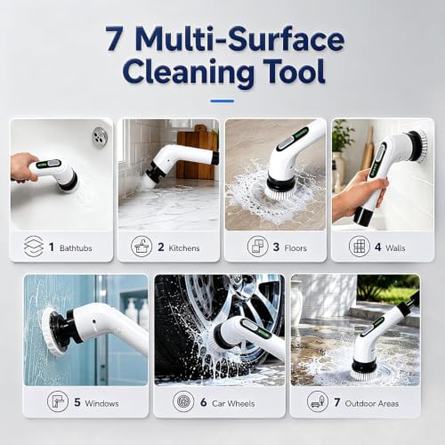 Electric Spin Scrubber for Bathroom, IPX7 Waterproof - Image 8