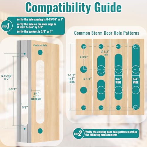 Flat Slot Storm Door Handle Complete Set, Mortise Keyed Lever - Image 7