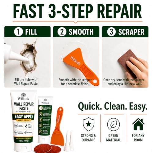 Drywall Repair Kit,Wall Spackle Repair Paste with Scraper - Image 8
