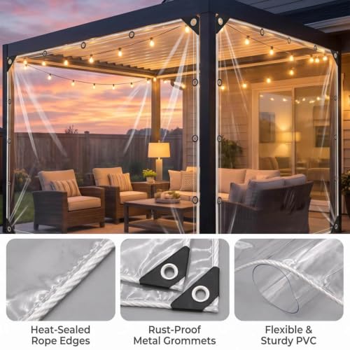 Clear Tarps Heavy Duty Waterproof 4x8ft, 14mil Clear Tarp - Image 7