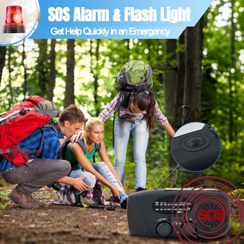 Emergency Weather Radio, Solar Hand Crank Radio AM/FM NOAA - Image 7