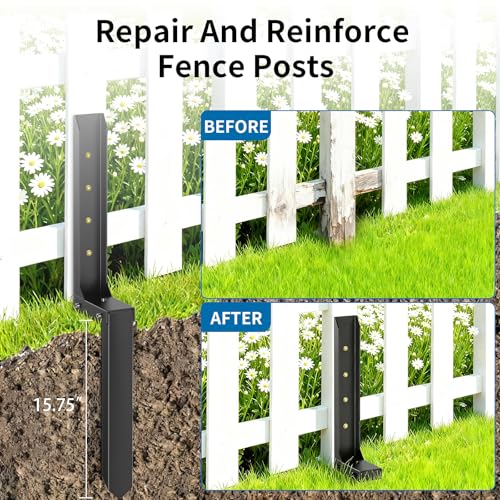 Fence Post Repair Kit, H-Shaped Anchor Spike for Tilted Wood Post - Image 7