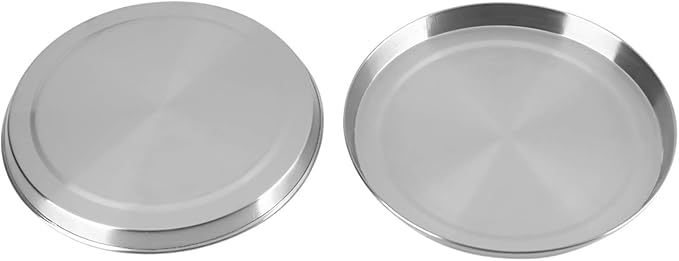 Stainless Steel Round Stove Burner Covers, 2PCS 8.07in and 2PCS 6.5in Round Gas Electric Range Top Covers for Extra Counter Space Heatproof and Decorative Kitchen Organizer