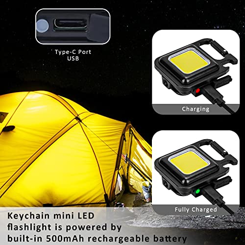 MAKDAK COB Rechargeable Keychain Flashlight 4Pack, High | Home Repair - Image 7