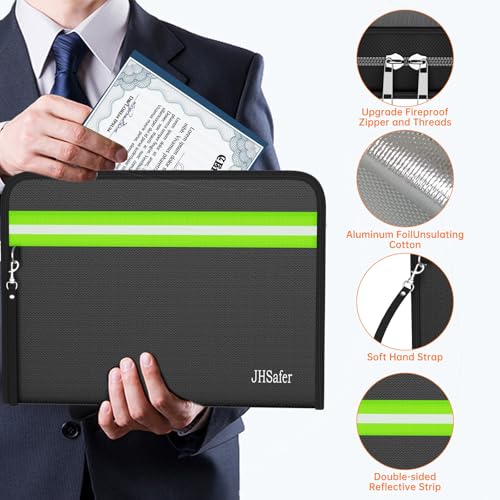 6400℉ Fireproof Document Bag, Money Bag Storage, 15” X 11”, Black - Image 7