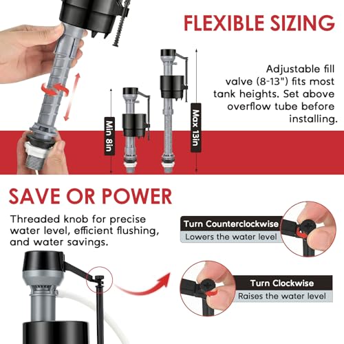 Universal Toilet Flush Valve Replacement Kit, Inside Tank - Image 7